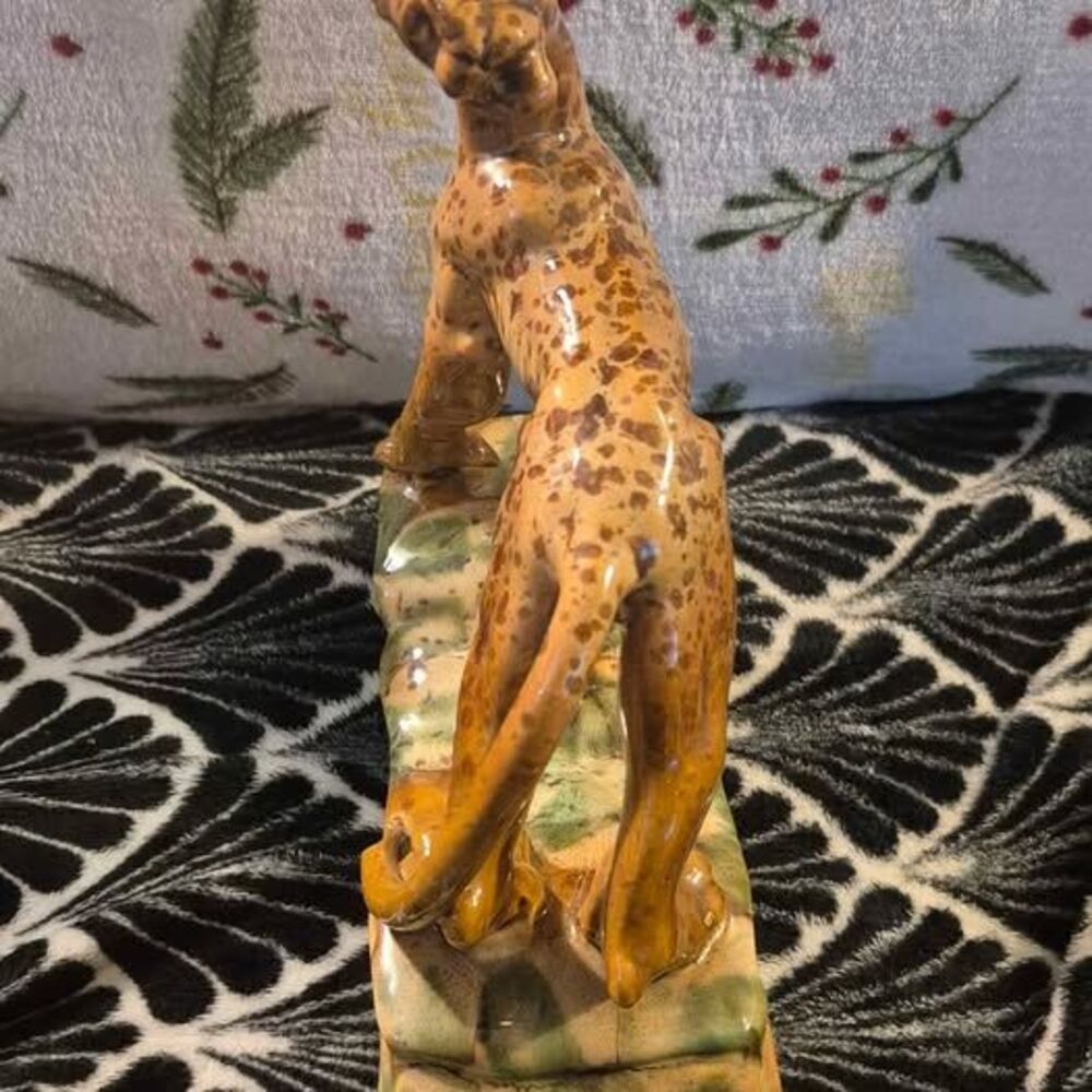 1950s Royal Haeger Mid-Century Ceramic Leopards Jaguar Cats Bookends- a Pair - Picture 2 of 10